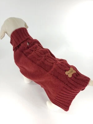 KOOLABURRA By UGG Size LARGE Oliver REDWOOD BURGUNDY Cable Knit DOG SWEATER Coat - Image 1 of 4