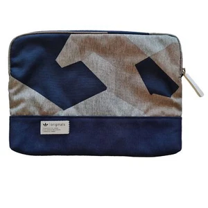 Adidas Pequeño Bolso Originals Blue Pouch Maquillaje Neceser Azul Gris Beige - Picture 1 of 5