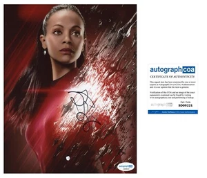 Zoe Saldana “ STAR TREK” AUTOGRAPH ‘Nyota Uhura’ Signed 10x8 Photo ACOA - Picture 1 of 3