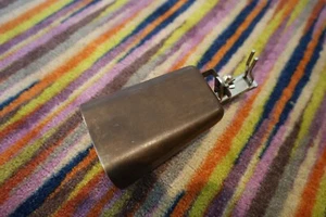 Vintage Cowbell & Woodblock with Nickel Bass Drum Mounting Bracket - Picture 1 of 5