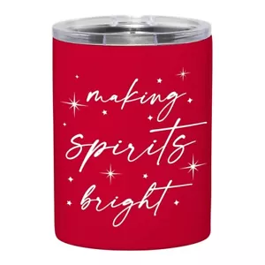 Holiday Stainless Steel Tumbler 12-Ounce MAKING SPIRITS BRIGHT Christmas Gift - Picture 1 of 1
