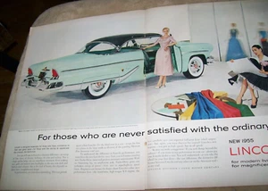 1955 Lincoln Capri Coupe large-mag 2-page car ad - fashion - Picture 1 of 1