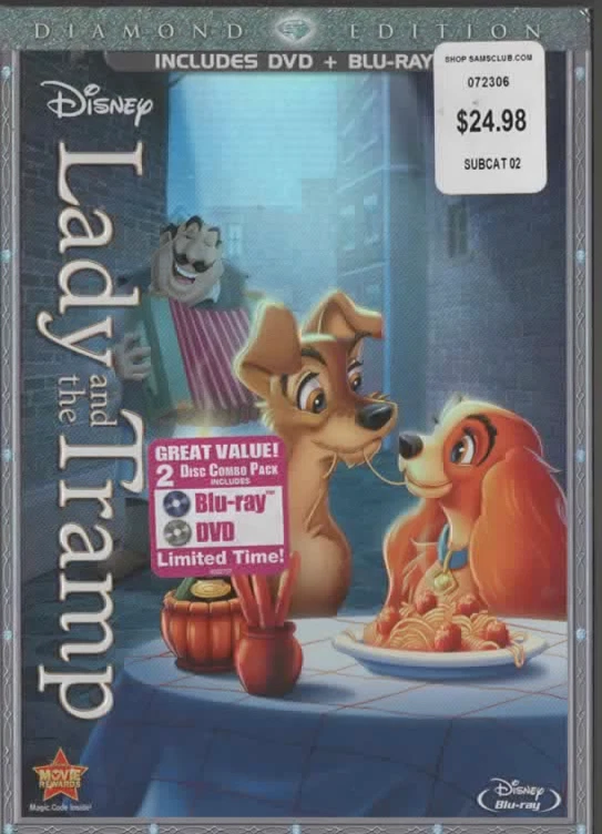 Lady and the Tramp (Blu-ray/DVD, 2012, 2-Disc Set, Diamond Edition)