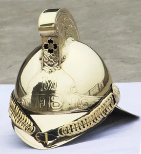Collectible Victorian MERRYWEATHER Brass MFB Fireman FIRE Brigade Helmet - Foto 1 di 9