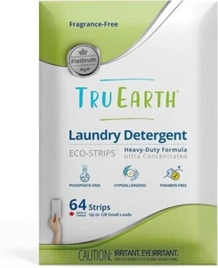 Tru Earth Platinum Eco-Strips Laundry Detergent Fragrance Free 64 loads
