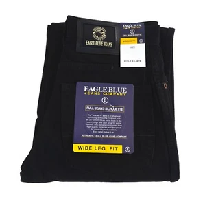 Boy Wide Leg Black jeans Eagle blue jeans 100% Cotton Solid Everyday size 8-16 - Picture 1 of 28
