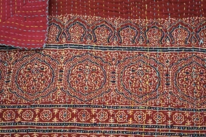 Vintage Kantha Quilt Handmade Cotton Bed Cover King Bedspreads Ralli Blankets - Picture 1 of 5