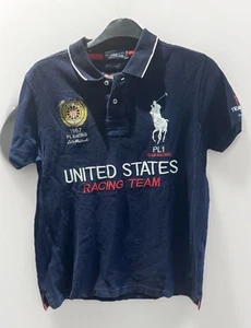 Vintage Polo Ralph Lauren Racing Polo Shirt Size L United States PL Racing - Picture 1 of 13