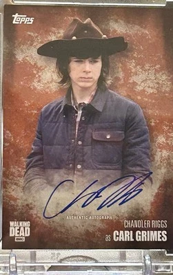 🔥2016 Topps The Walking Dead Season 5 Chandler Riggs Carl Grimes Auto Rust #/99 - Image 1 of 3