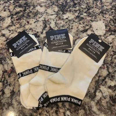 Calcetines tobilleros bajos Victoria's Secret ROSADOS (3) pares amarillo pastel nuevos con etiquetas Foto 1 de 4