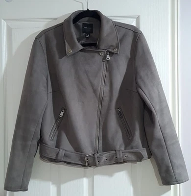 New Look Grey Suedette jacket. Size - UK18 - Image 1 of 4