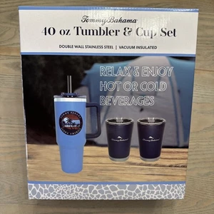 Tommy Bahama 40 oz Tumbler Two 12 oz Cup Stainless Hydration Beverage Set (M) - Picture 1 of 10