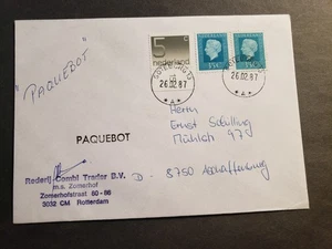 Ship M/S ZOMERHOF, Rotterdam, Netherlands Naval Cover 1987 PAQUEBOT Goteborg - Picture 1 of 2