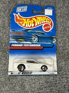 👓Hot Wheels 2000 #136🏁1995 Ferrari F512M / Testarossa White⭐Chrome 5-Spoke Whl - Picture 1 of 5