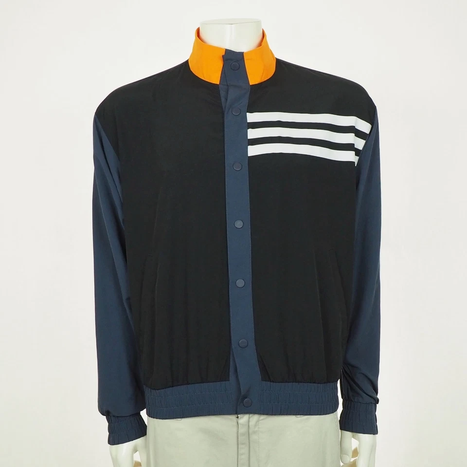 Chaqueta cortavientos a presión Adidas Originales de baloncesto para hombre pequeña negra ligera Foto 1 de 4