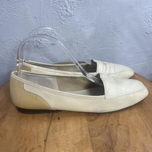 Enzo Angiolini Shoes Womens Size 10M Cream Liberty Leather Flats Loafers Slip On - Picture 1 of 15