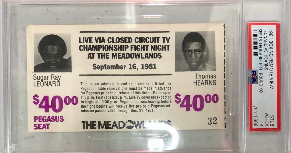 LEONARD V. HEARNS 1981 BOXING REMOTE VIEW PSA 4 - Image 1 of 2
