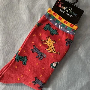 Laurel Burch Bright Dog Love Crew Socks Vintage Y2K Era Unworn - Picture 1 of 2