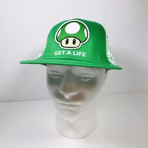 Nintendo Super Mario Get A Life 1-Up Mushroom Fitted S/M Baseball Cap Hat - Picture 1 of 7