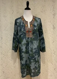 Johnny Was Ramie Linen Boho Flair Sleeve Dress, Small - Picture 1 of 9