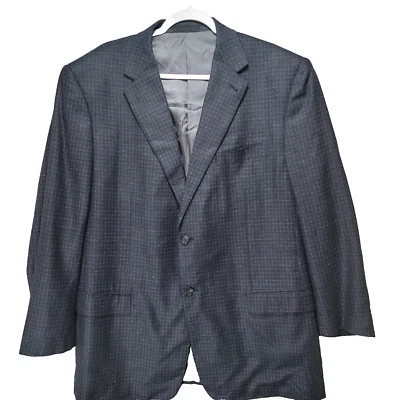 VTG Jhane Barnes Sportcoat Jacket Blazer Mens Sz 48L Blue Wool Silk Lined Office - Image 1 of 4