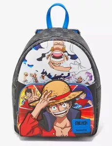 Loungefly One Piece Luffy Straw Hat Collage Mini Backpack Bag - Picture 1 of 4