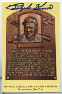 Postal autografiada de Ralph Kiner Piratas HOF 3,5"x5,5" con certificado de autenticidad 101723MGL-7 - Imagen 1 de 2