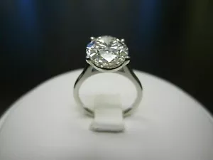 5ct Oval Cut Diamond Cocktail Solitaire Lab Created Ring 14k White Gold Plated - Picture 1 of 9