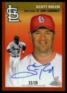 2021 Topps Chrome Platinum Orange Refractor Scott Rolen Auto 22/25 St. Louis - Picture 1 of 2
