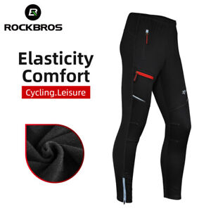 ROCKBROS Men's Cycling Pants Windproof Thermal Fleece Winter Bike Pants