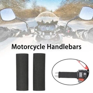 2Pcs Motorcycle Motorbike Anti-Vibration Handle Bar Over Hot Foam Grips T9E Z1D5 - Picture 1 of 10
