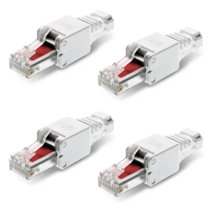 NEXMEX 4x Netzwerkstecker Cat6 RJ45 Stecker Netzwerk Werkzeuglose Montage Cat6a - Bild 1 von 7