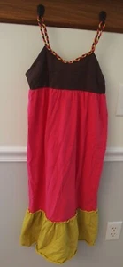 KC Parker 7 Girls Sun Dress VGUC brown pink mustard - Picture 1 of 1