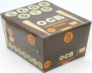 OCB Virgin Unbleached Cones King Size (32 Pack Display) - Picture 1 of 3
