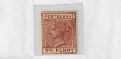 Montserrat 1884 SG 9 2 1/2d Red Brown w/CROWN CA WATERMARK MOG GEM CVL 275 - Image 1 of 2