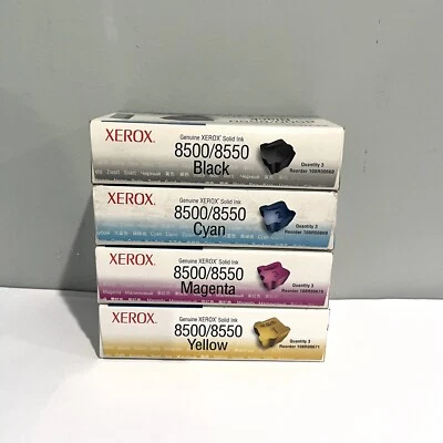 Genuine Xerox  8500/8550 Color Solid Ink 4PK 108R00668 -69-70-71 NEW - Image 1 of 4