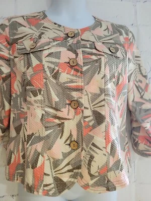 Ruby Rd  Multicolor  Blazer Jacket  Size 16 Round Neck 3/4 Sleeve Split Cuff - Image 1 of 4