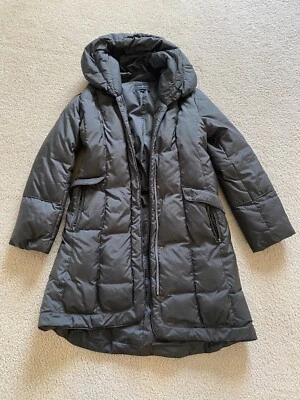 Cole Haan Women’s Black Full Length Puffer Down Coat Hood Zip M  NICE! - Image 1 of 4