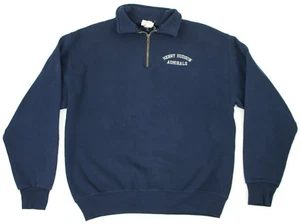 Vtg. Atlantic Highlands, N.J. Henry Hudson Admirals Blue 1/4 Zip Sweatshirt - Picture 1 of 12