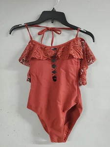 Xhilaration 1 pc Ruffled Swimsuit, Color Clay, Size Small & XL, NWT, SHIPS FREE - Picture 1 of 2