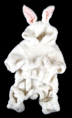 Disfraz de conejito blanco de orejas flojas de felpa para mascota talla M Foto 1 de 4
