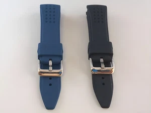 Cinturino tipo Nautica in silicone larghezza 22mm colori disponibili nero e blu - Picture 1 of 4
