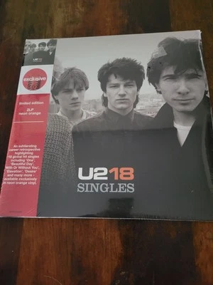 U2 18 Singles Greatest Hits 2 LP Neon Orange Vinyl 180G Bono Limited Edition NEW - Image 1 of 4