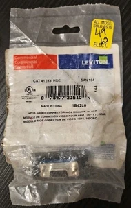 Leviton 41293-HDE 1 Unit High MOS HD15 Video Connector Feedthrough, Black NEW - Afbeelding 1 van 2