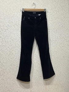 ARMANI JEANS VINTAGE VELVET BLACK PANTS Eco-Wash BOOTCUT TROUSERS LOGO SIZE 29 - Picture 1 of 9