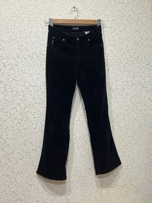 ARMANI JEANS VINTAGE VELVET BLACK PANTS Eco-Wash BOOTCUT TROUSERS LOGO SIZE 29 - Image 1 of 4