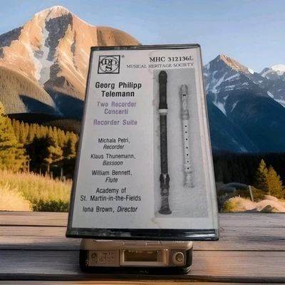 1982 Georg Philipp Telemann Two Recorder Concerti Recorder Suite  Cassette Tape - Image 1 of 4