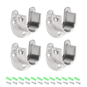 acciaio inox armadio estremità asta porta supporta 35mm diametro 4 confezioni - Foto 1 di 4