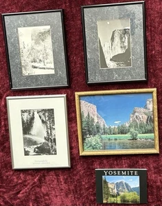 Lot of 3 Vtg Ansel Adams Framed Yosemite Photo Prints + Addt'l Print & Postcards - Picture 1 of 14