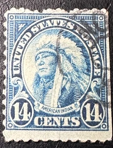 Scott 565 - Como nuevo - Indio americano 14c - Impresión de placa plana - 1922-25 - Imagen 1 de 2